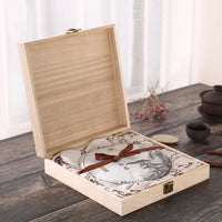 Tea Cake Gift Box for 200g/357g Puerh/Fuding White Tea, Empty Wooden Storage Case with Handle Bag