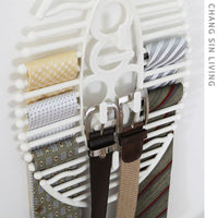 Multi-functional Tie and Belt Hanger for Closet Organization