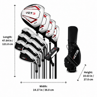 Men's Right Handed Golf Club Set with Headcovers Driver & Golf Bag