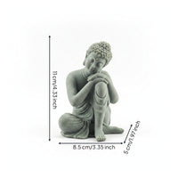 Seated Buddha Figurine Green Sandstone Style Home Decoration Matte Finish