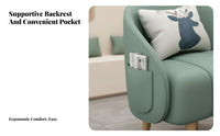 Upholstered Tub Armchair Minimalist Design Lounge Chair Ergonomic Spine Rest High-Density Padding for Reception Area, Balcony
