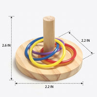 Wooden Parrot Toy Stacking Circle Set, Flower Base Training Toy, Parrot Gnaw Toy, Small Parrot Toy for Budgie Cockatiel Enrichment