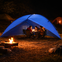 Blue Triangle Tarpaulin 480x480x200cm, Polyester Tarpaulin 2000mm Waterproof, Camping Tarp for Bushcraft & Outdoor Shelter