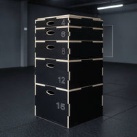 5 Pieces Multi-Height Plyometric Box Space-Saving Stackable Jump Box Heavy-Duty Jumping Exercise Instructor Non-Slip for Athletes, Fitness Enthusiasts, Home Gym