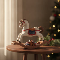 Horse Figurine with Rocking Base Tabletop Rocking Horse Figurine Cute Decoration for Mantel