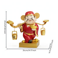 Caishenye Statue Decorative Wealth Deity Statue Auspicious Deity of Prosperity Figurine for Homeowners, Living Room, Entryway