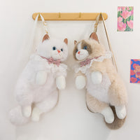 Realistic Plush Cat Toy with Music, Bib, Interactive Toy for Kids