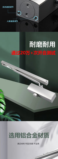 Hydraulic Door Closer with Slide Rail and Swing Arm for Fire Doors