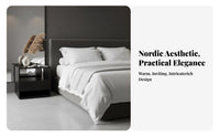 Wooden End Table with Drawer Modern Minimalist Design Bedroom Furnishing