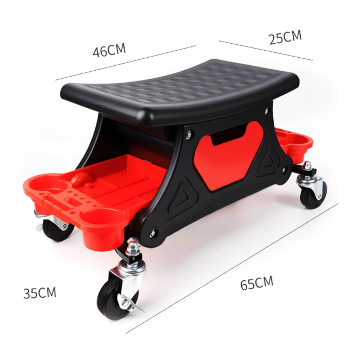 Rolling Mechanic Seat Height Adjustable Mechanic Stool Multi-Slot Organizer