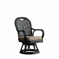 Japanese Design Leisure Chair Ergonomic Rear Rest Wicker Armchair Fan Rear Pedestal Chair Lightweight Indoor Seating
