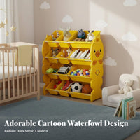 Duck Toy Storage Rack Space-Saving Kids Storage Cabinet with Bins Large Capacity