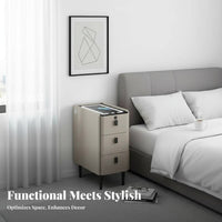 3-Drawer Smart Table Wireless Charging Nightstand Slim Design for Home Snowice