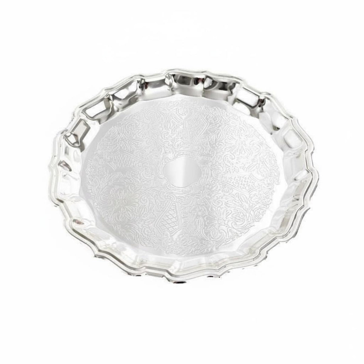 Ornate Metal Tray Light Luxury Edge Tray Versatile Servingware for Party