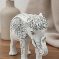 Resin Elephant Figurine Handmade Standing Elephant Statue Gift Idea for Desktop