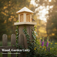 Automatic Dispensing Hanging Gazebo Feeder Weather Resistant Bird Feeding Station Weatherproof Seed Dispenser Easy to Fill for Nature Lovers, Gardeners, Homeowners, Outdoor, Outdoors, Yard, Patio