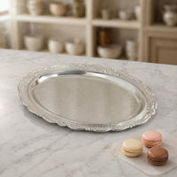 Vintage Silver Tray Reflective Decorative Tray for Serving