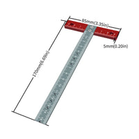 T-Shaped Ruler Exact Layout Carpentry Ruler Long-Lasting for Construction