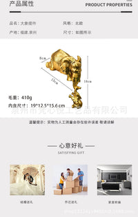简约风母子象装饰家居摆件客厅桌面玄关树脂工艺品装饰大象摆件