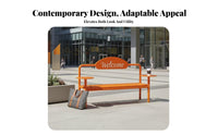Welcome Backrest Bench Weather-Resistant Welcome Sign Bench business-grade Grade outsidedoor Furniture for Property Managers, home residents, public green space, Backyard, Deck