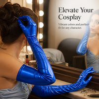 Women's Extra Long Patent Leather Opera Gloves for Cosplay & Costumes