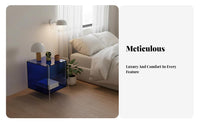 two-levelTier Transparent Cabinet Modern and aesthetic Bedside Table Rounded Corners