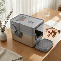 Enclosed Cat Waste Receptacle Extra-Large Cat Waste Receptacle High-Sided for Home, Apartments