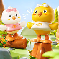 Interactive Wind-up Chick with Bow Novelty Wind-up Chick Toy Cute Jumping Chicken Portable for Toddlers, Party Favors