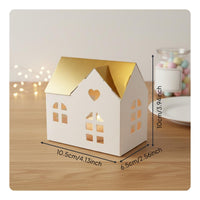 10 Pieces House Shaped Gift Boxes DIY Assembly Cardboard House Favor Boxes for Wedding