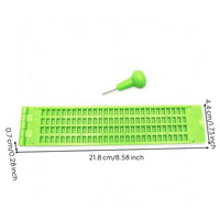 Hinged Top Braille Slate and Stylus Dot-Cell Openings Braille Writing Board Plastic Learning Aid Green