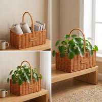 Flower Basket with Handle Woven Basket for Flower Arrangement for wedding Birthday Party Decoration Easter Basket for Eggs Candy