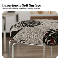 Paw-Print Padded Stool Stackable Dining Chair Faux-Leather pad for Living Room