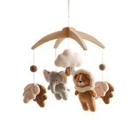 Crystal Velvet Animal Crib Mobile with Elephant and Fox