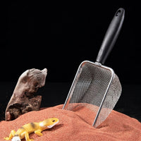 Stainless Steel Mesh Sand Sifter for Hamster and Litter, Chinchilla Sand Sifter for Litter Tray, Flat Rim Corner Cleaning Tool