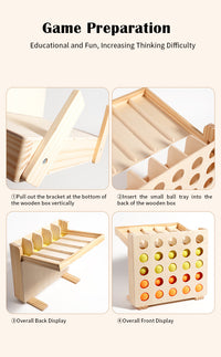 Bouncing Ball Battle Tabletop Game for Hand-Eye Coordination Training, Wooden Educational Toy for Kids and Seniors