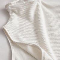 Women's Thermal Ribbed Half-High Collar Vest with Built-in Bra and Fleece Lining
