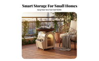 Vintage Aesthetic Mobile Tea Station with Cabinet Multifunctional 2-Tier Service Trolley Sturdy Construction Rolling Trolley Fluted Glass Door for Small Space Dwellers, Office Workers, Balcony, Living Room, Bedroom, Bathroom