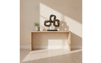 Abstract Loop Sculpture Geometric Resin with Lumber-Like Appearance-Look Sculpture Compact Decorative Statue for Art Collectors, Entryway