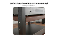 Audio Equipment Cabinet Heavy-duty Steel Frame Multi-tier Audio Equipment Rack Adjustable Shelves Home Theater Component Shelf Durable Wood Panel Suitable for Living Room Studio Entertainment Space