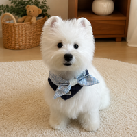 Dog Bandana, Pointed Bib Dog Scarf with Decorative Knot, Universal Pet Handkerchief universal Seasons, Plaid Design
