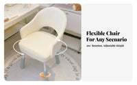 Armless Vanity Chair Adjustable Height Home Seating noiseless Casters for Students