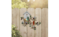 2D Metal Birdhouse Wall Art Flat Birdhouse Decoration with Bird Sturdy Metal Wall Decor for Entryway