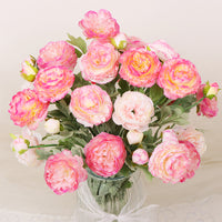Artificial Peony Bouquet with Velvet Finish