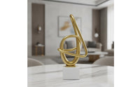 Continuous Loop Sculpture Gold Abstract Sculpture Modern Statue for Living Room, Office