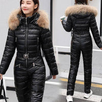 Women Ski Suit Women Jackets Winter Hooded Parka Jumpsuit Wo