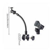 Heavy-Duty Gooseneck Audio Recording Device Clamp Versatile Mounting Gooseneck Clamp Mount Hands-Unrestricted Audio Equipment Accessory Anti-Slip Grip for Desktop