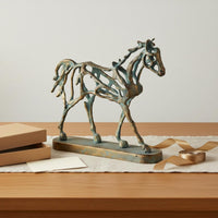 Hollow Metal Horse Statue Industrial Design Home Decor Exquisite Craftsmanship