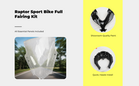 Black sport bike fairings, full coverage