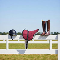 Faux Suede Saddle Pad Stitched Panels Equestrian Gear Cushioned