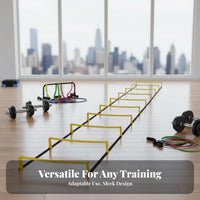 Multifunctional 2 in 1 Agility Ladder Hurdle Long-Lasting Agility Ladder and Hurdle Set Lightweight Collapsible Footwork Training Kit Quick Setup for Athletes, Coaches, Kids, Outdoor, Gym